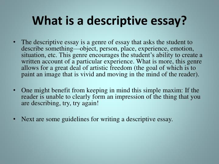 Sample Essay Papers What Is A Descriptive Essay Written Essay Papers also Science Essay Questions Ppt Descriptive Writing Powerpoint Presentation Id Essay About Healthy Food