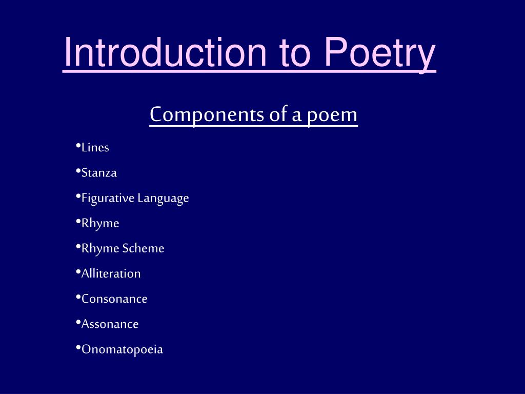 Ppt Introduction To Poetry Powerpoint