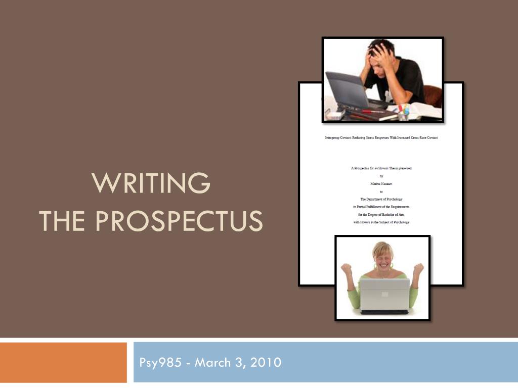 PPT - Writing the Prospectus PowerPoint Presentation, free