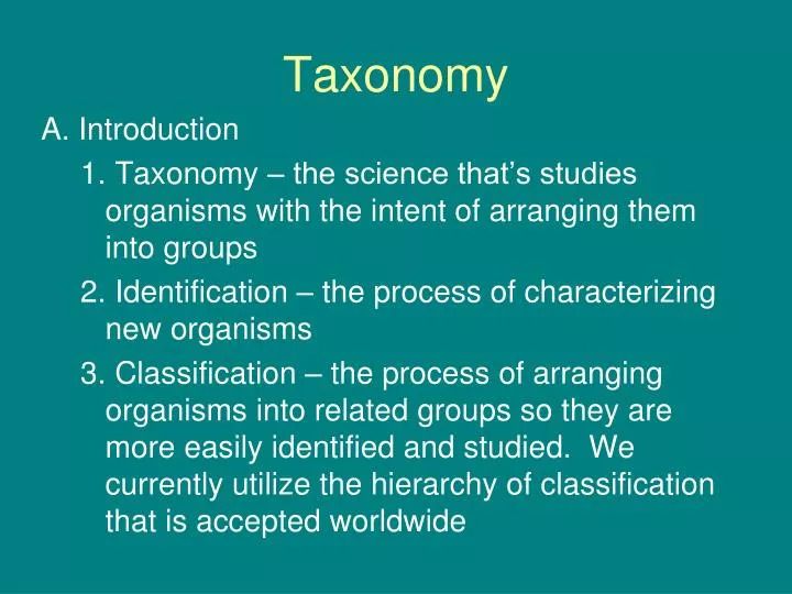 PPT - Taxonomy PowerPoint Presentation, free download - ID:2498393