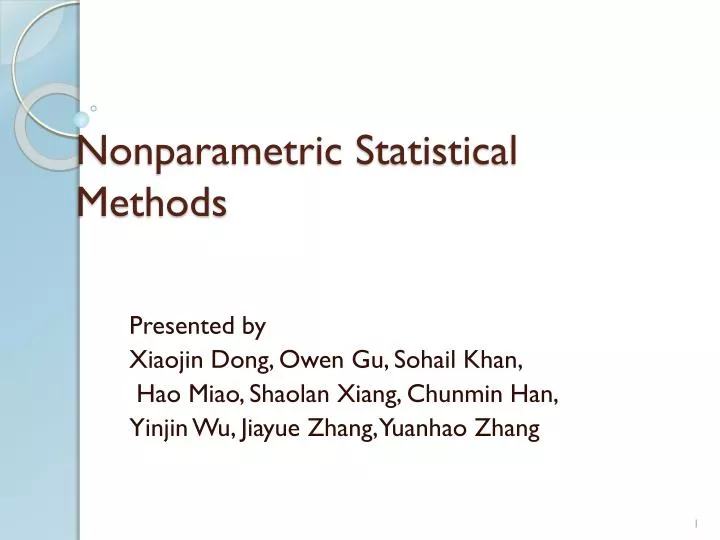 nonparametric statistical methods n.