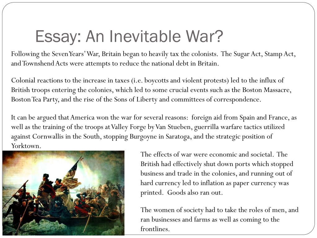 was the revolutionary war inevitable essay