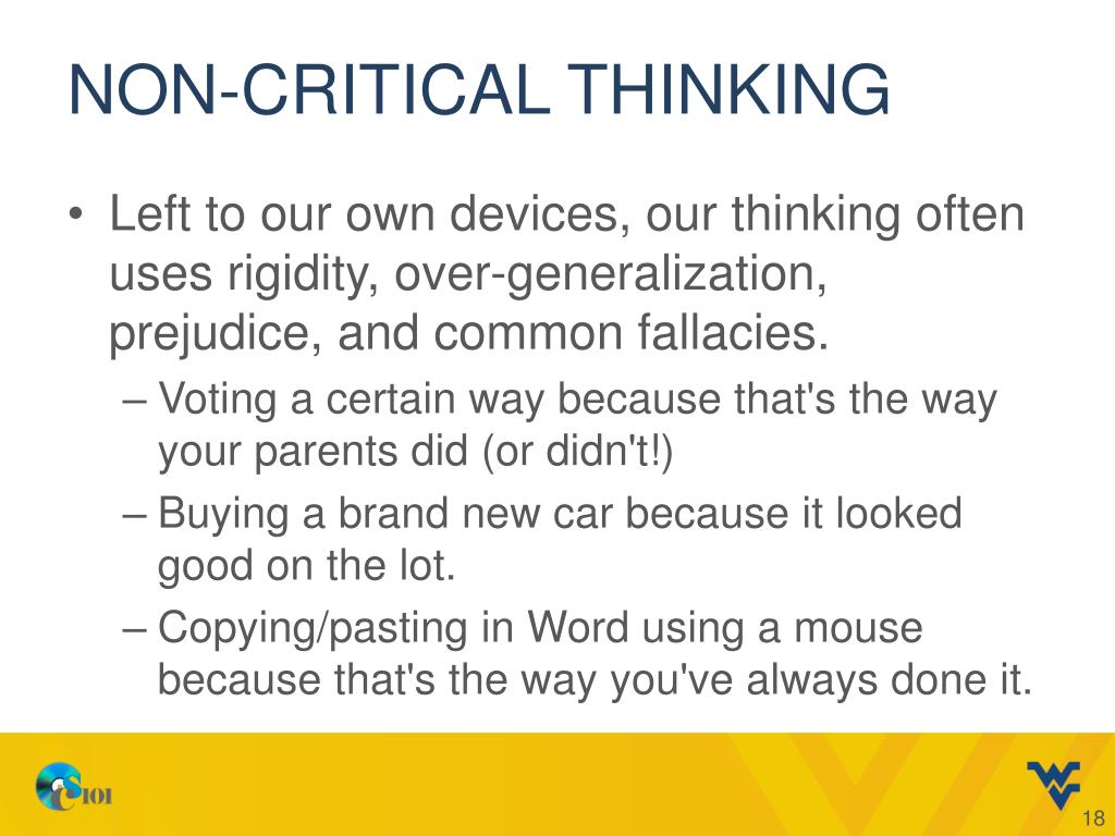 non critical thinking example