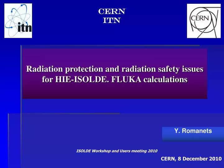 PPT Radiation protection and radiation safety issues for HIEISOLDE