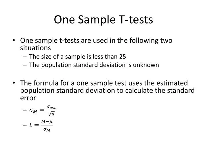 what is one sample t test in research