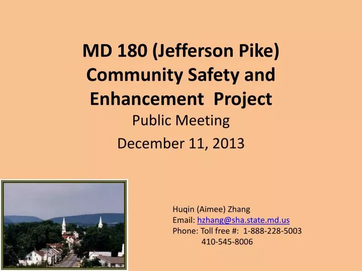 md 180 jefferson pike community safety and enhancement project n.