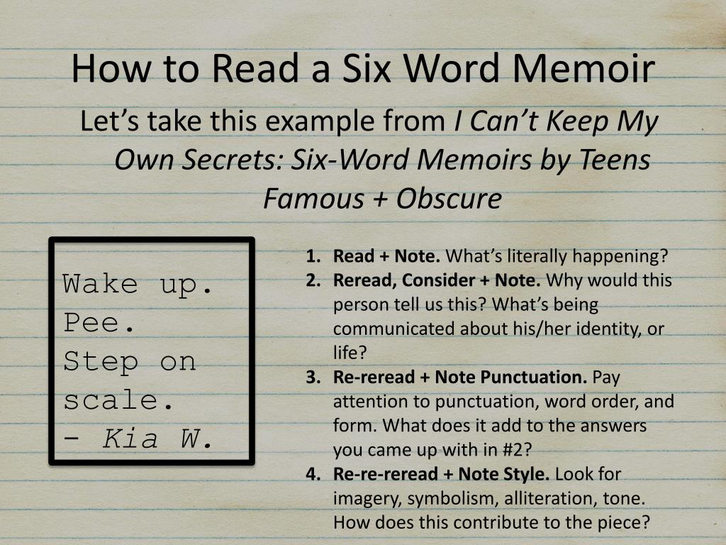 PPT - 22 Word Memoirs PowerPoint Presentation, free download - ID