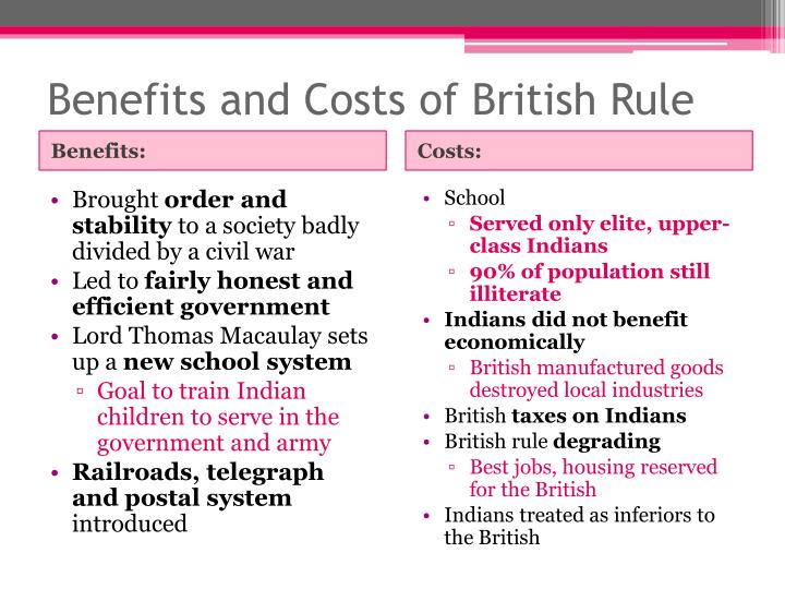 advantages of british rule essay