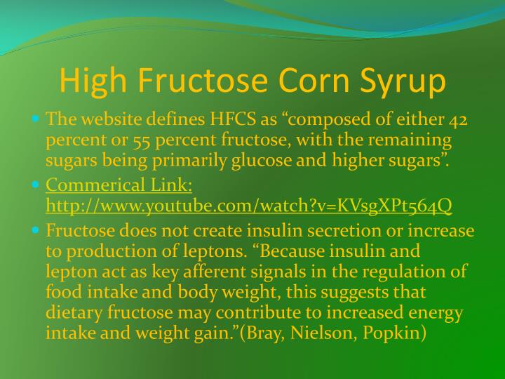 PPT High Fructose Corn Syrup; PowerPoint Presentation ID2503947