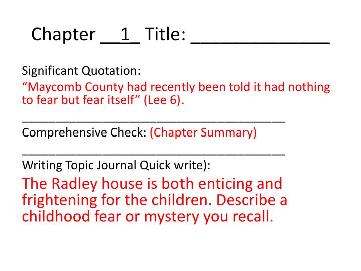 chapter 6 of to kill a mockingbird summary