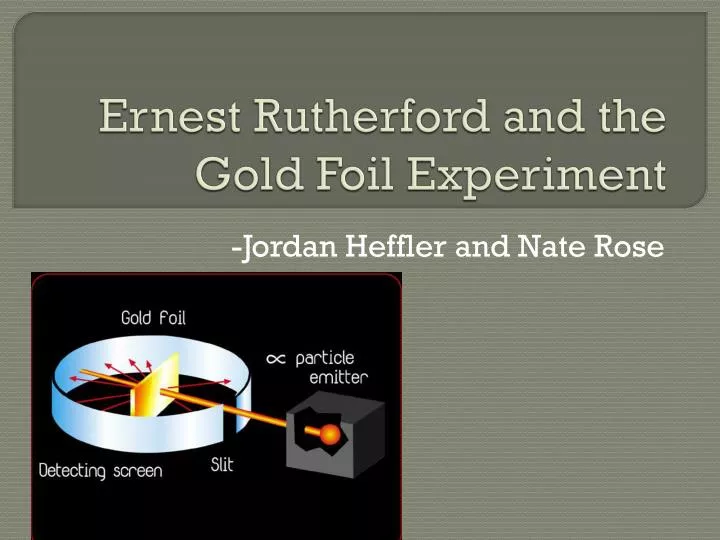 PPT - Ernest Rutherford and the Gold Foil Experiment PowerPoint  Presentation - ID:2505281
