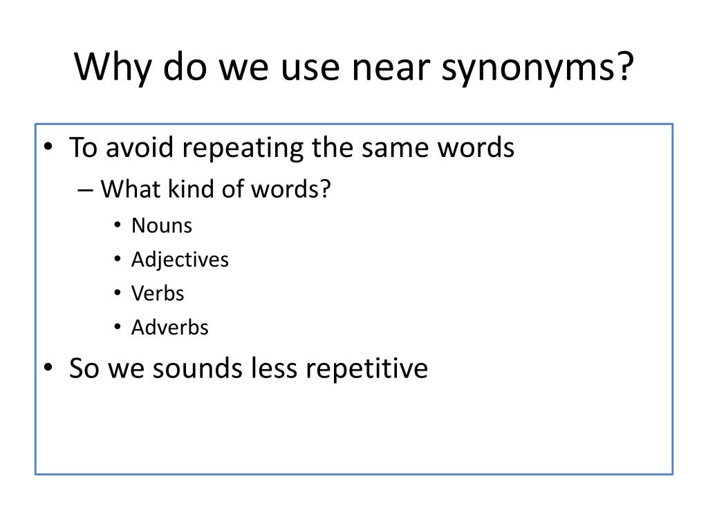 Evade synonyms that belongs to nouns