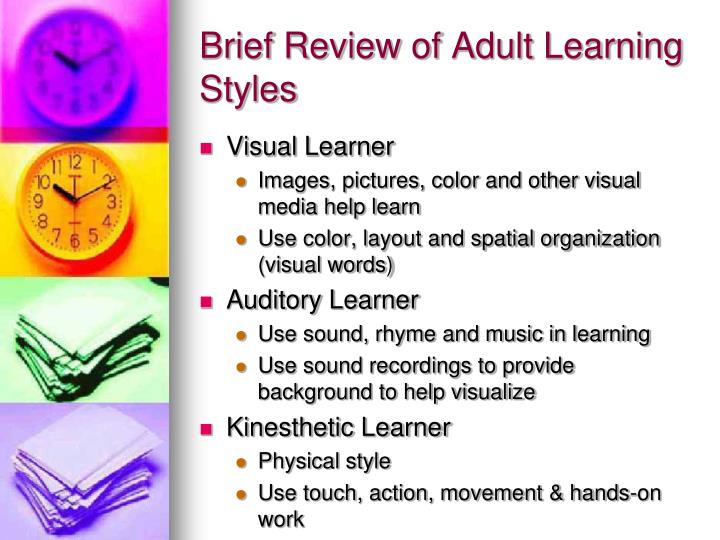 Different adult learning styles