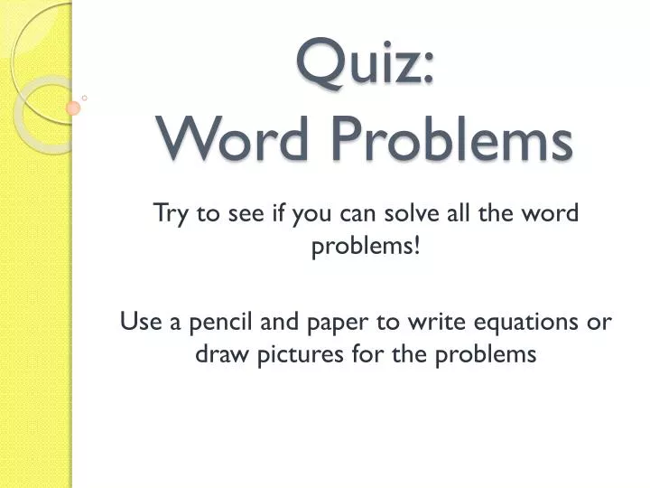 quiz word problems n.