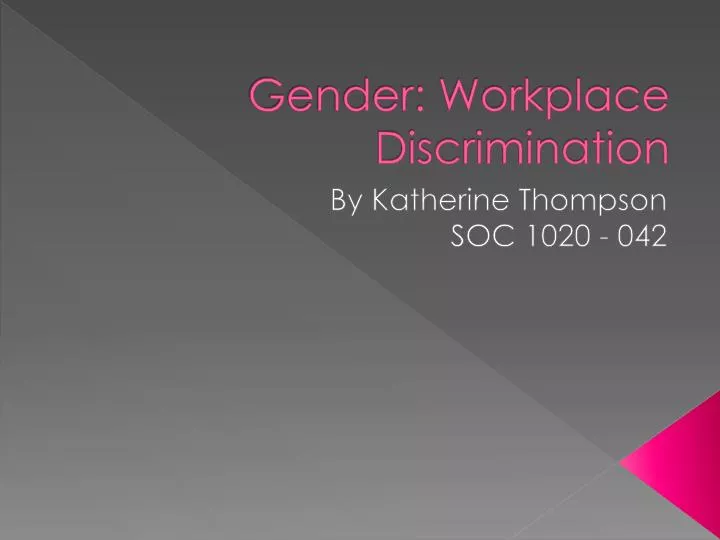 research paper on gender discrimination at workplace