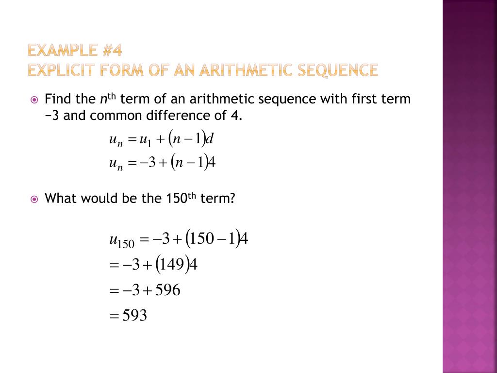 find explicit formula for arithmetic sequence find explicit formula for arithmetic sequence