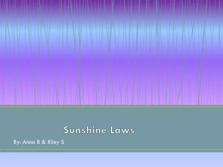PPT Sunshine Laws PowerPoint Presentation, free download ID2509097