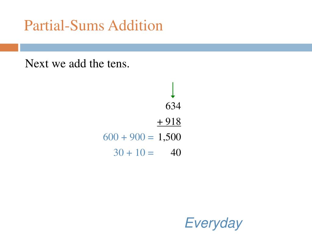 PPT - Everyday Mathematics Partial-Sums Addition PowerPoint