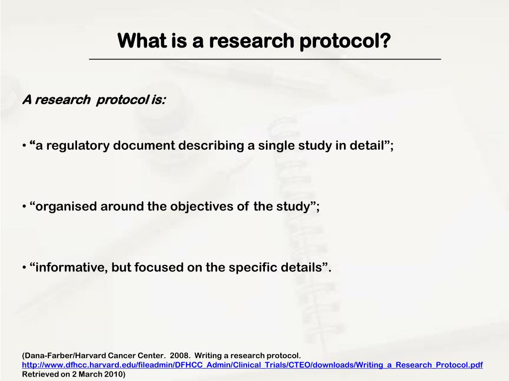 research study protocol definition