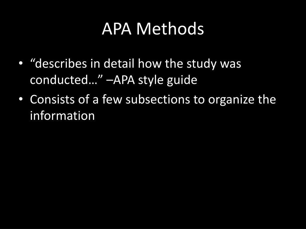 apa research methodology