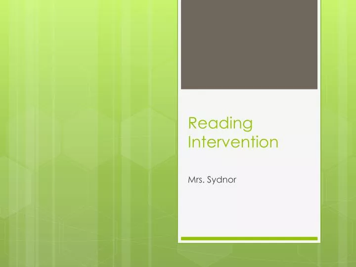 powerpoint presentation about reading intervention
