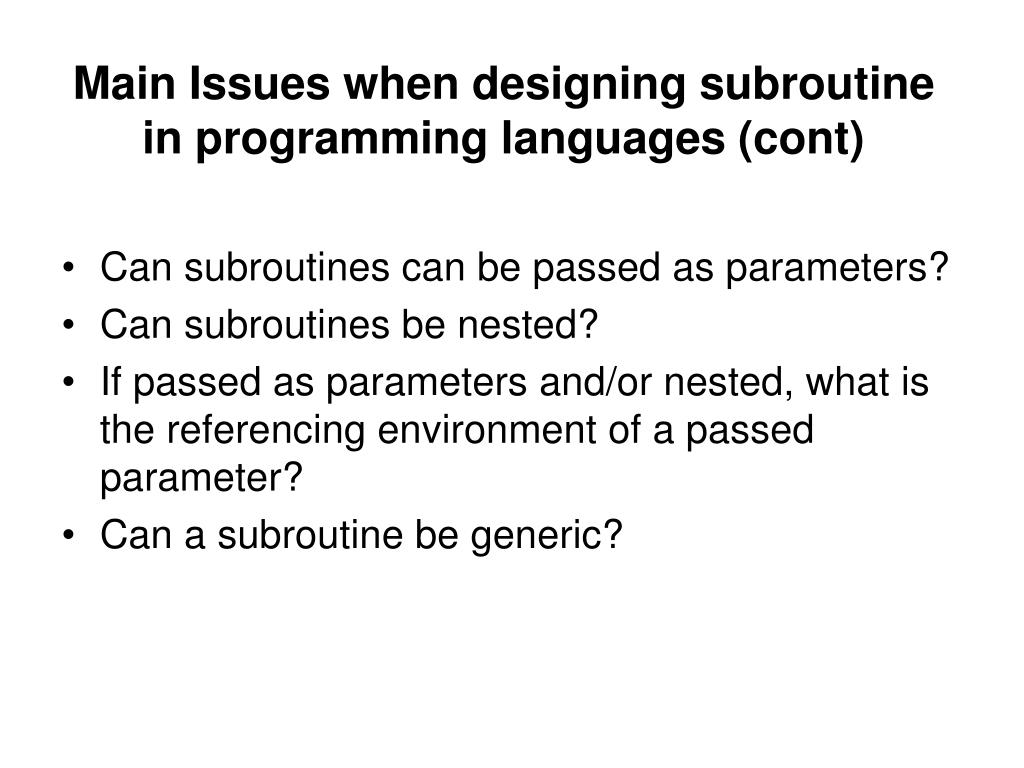 PPT - Ch9: Parameter Passing PowerPoint Presentation, free download ...