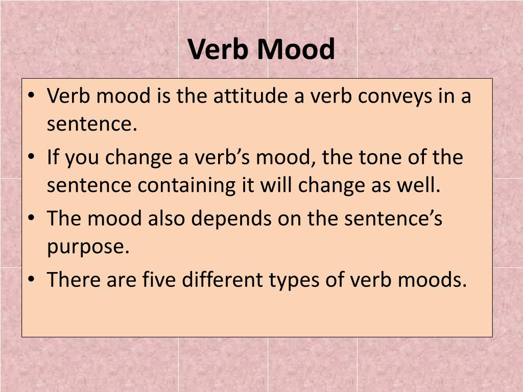 Verb Mood Review Worksheet