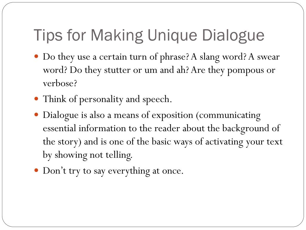 giving presentation dialogue