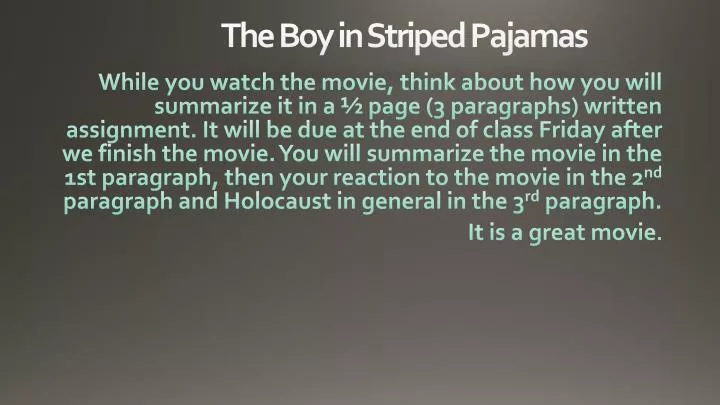 PPT - The Boy in Striped Pajamas PowerPoint Presentation, free download -  ID:2513659