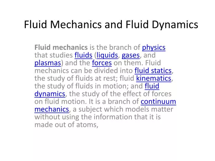 PPT Fluid Mechanics and Fluid Dynamics PowerPoint Presentation, free