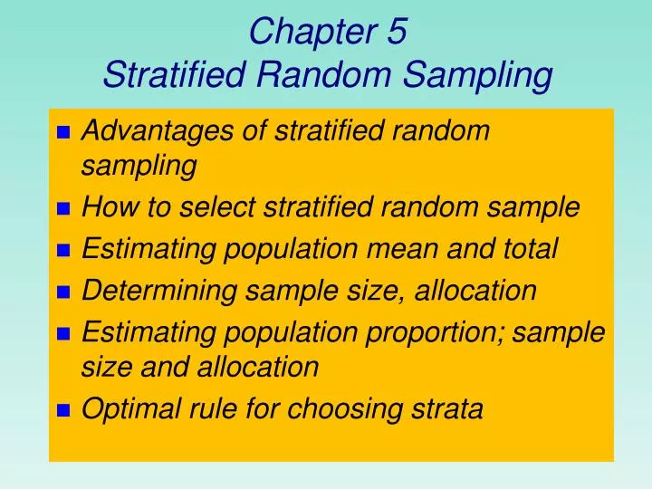 stratified random sampling stratified random sampling