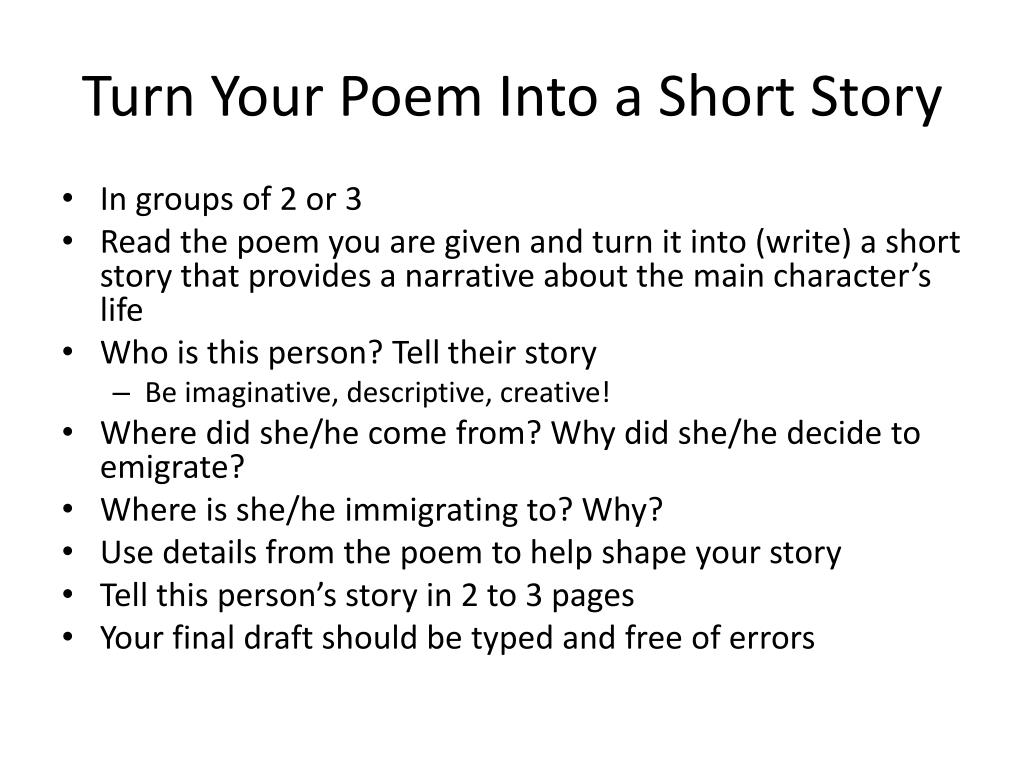 Ppt Poetry Short Story Powerpoint