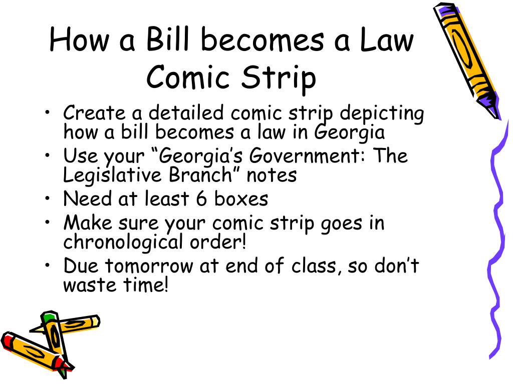 PPT How a Bill a Law Comic Strip PowerPoint Presentation