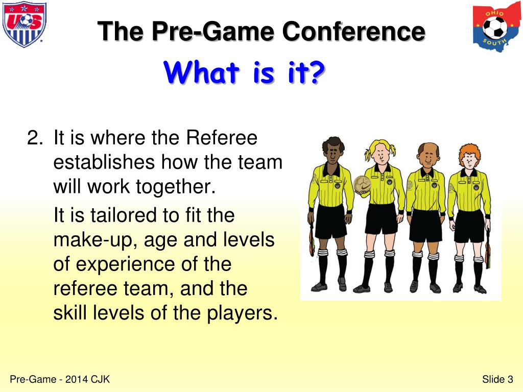 PPT - Essential Pre-Game Conference Guidelines for Youth Referees ...