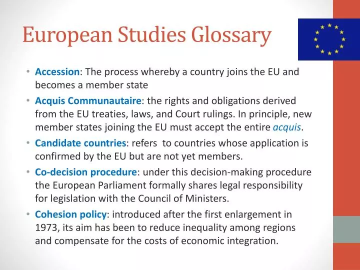 european studies glossary n.