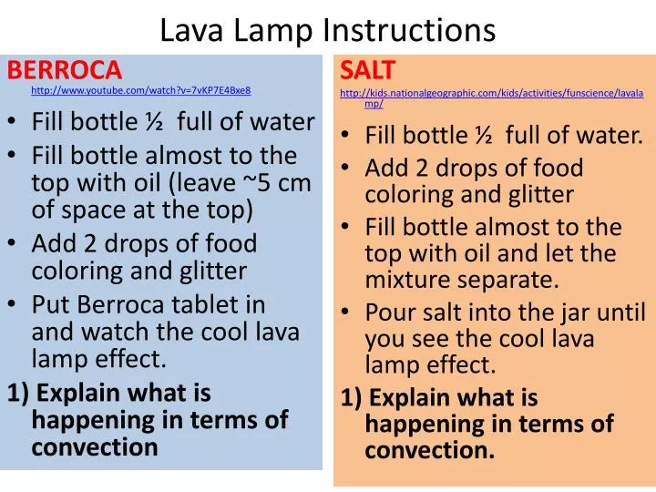 lava lamp instructions n.