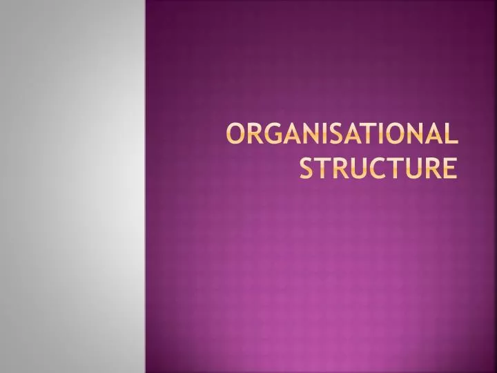 organisational structure n.