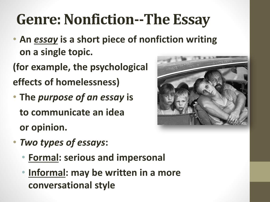 the essay is a nonfiction genre