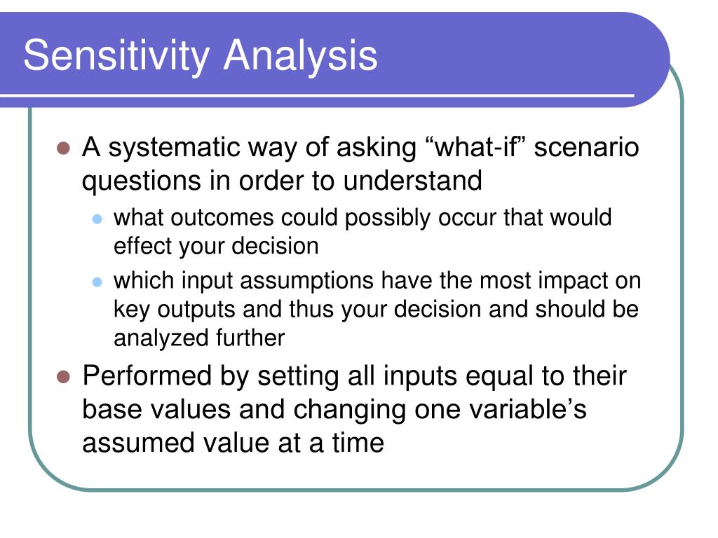 define sensitivity analysis in operations research