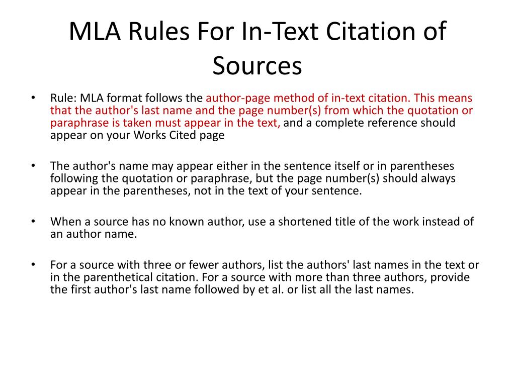 Mla In Text Citation Without Page Number