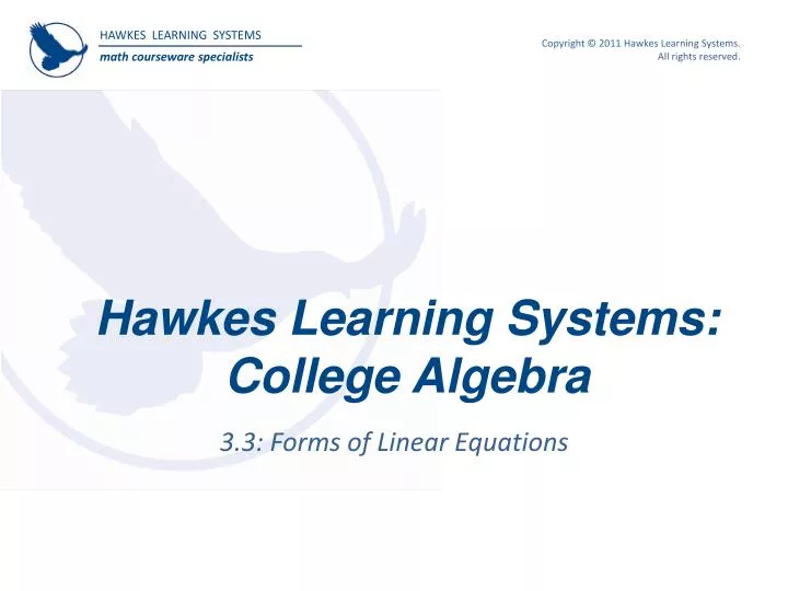 hawkes learning systems college algebra n.