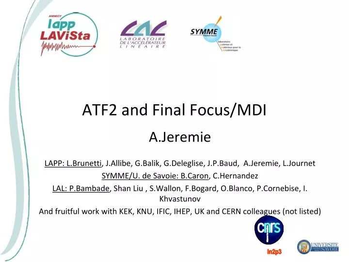 Ppt Atf2 And Final Focus Mdi Powerpoint Presentation Free Download Id