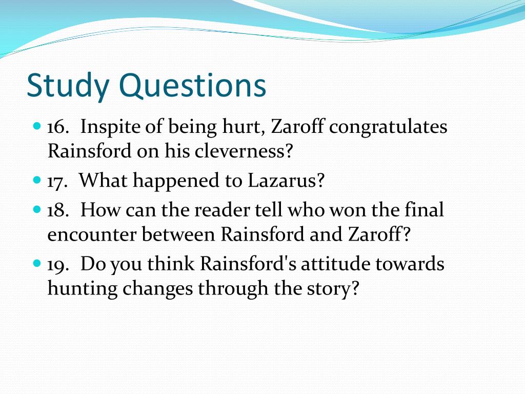 Was Rainsford Justified In Killing General Zaroff Analysis