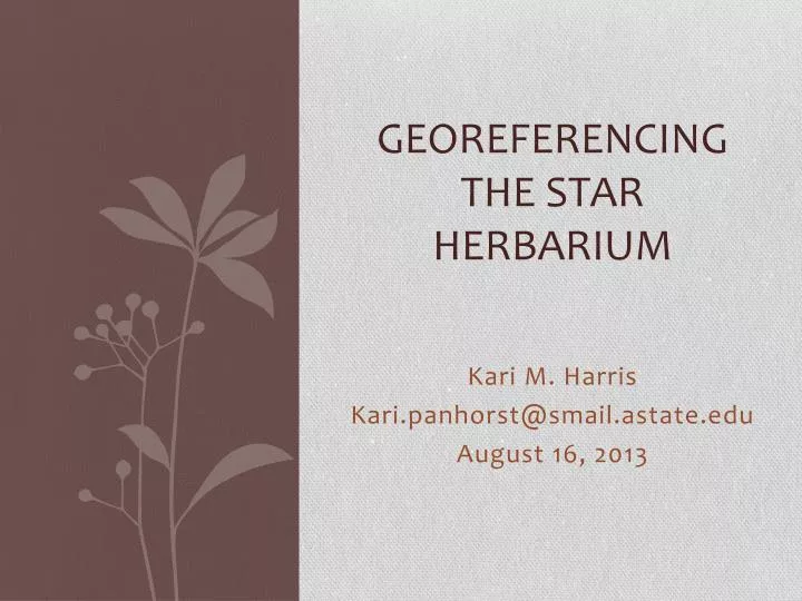 georeferencing the star herbarium n.