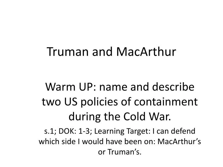 truman and macarthur n.