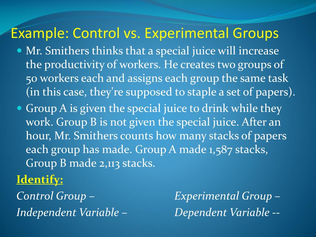 The Difference Between Control Group and Experimental Group