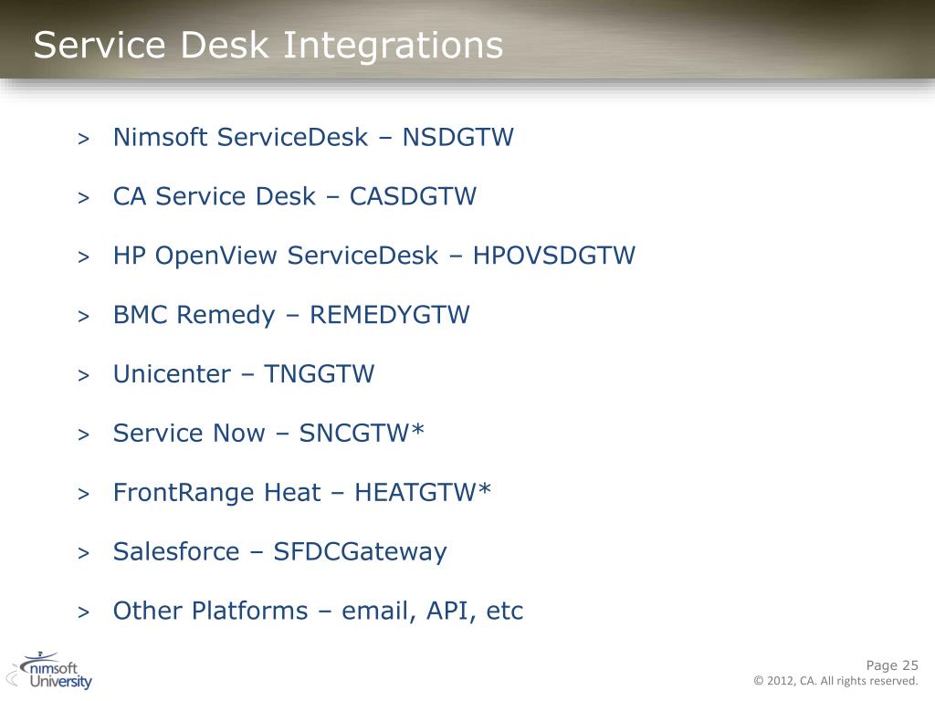 Ppt Ca Nimsoft Monitor 6 0 N Imsoft System Administrator