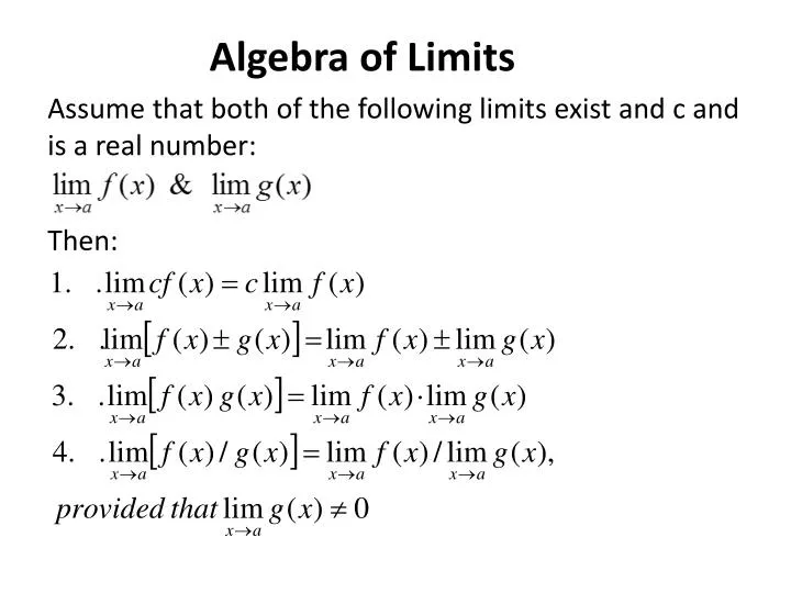 Ppt algebra of limits powerpoint presentation free download id 2521195