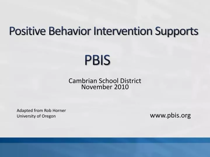 positive behavior intervention supports pbis n.