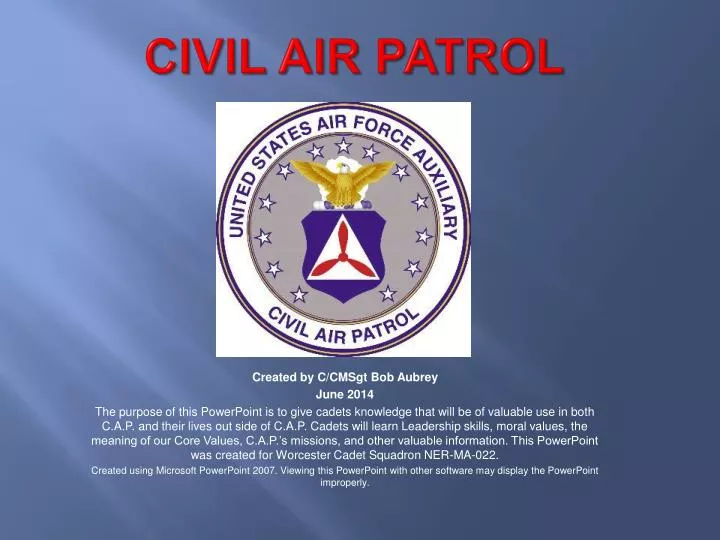 PPT Civil Air Patrol PowerPoint Presentation Free Download ID 2522027